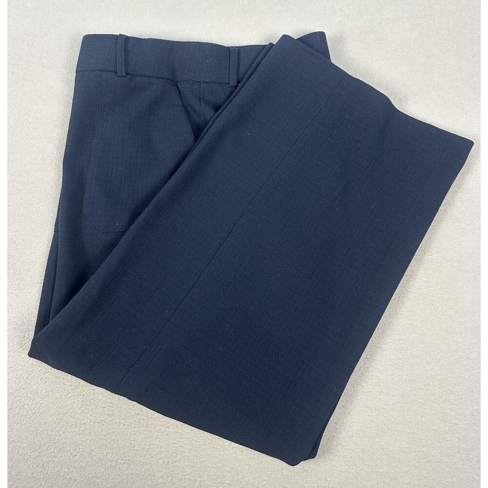 Amanda & Chelsea Navy Wide Leg Crop Pants Sz 8 Career Workwear Office Siren